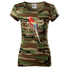 Papoušek na listnatém stromě