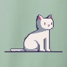 Kočka bílá pixel