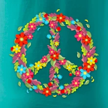 Peace symbol červené květiny