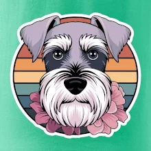 Knírač - fenka a květiny