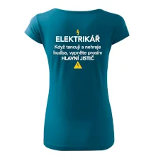 Elektrikář - hlavní jistič - Nápis na zádech