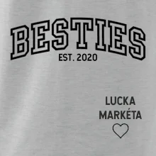 Párové mikiny - Besties (Rok a jména na rukávu)