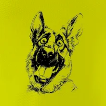 Černobílá karikatura Německý ovčák