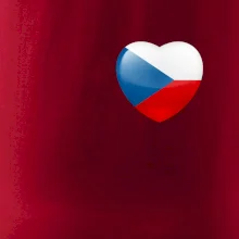 Česká vlajka srdce - pravé prso