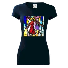 Vitráž - Ježíš a kříž