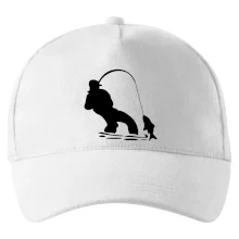 Rybář tahající rybu