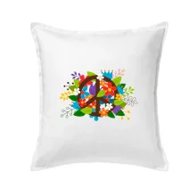 Peace symbol prorostlý květinami