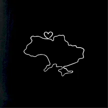 Mapa Ukrajiny - srdce Mapa Ukrajiny - srdce