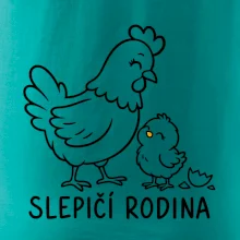 Slepičí rodina s kuřátkem