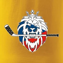 Lev s hokejkou v tlamě - Česká vlajka