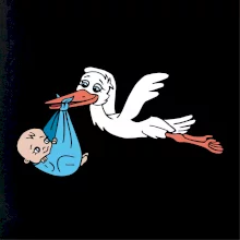 Čáp a miminko - kluk (Hana-creative)