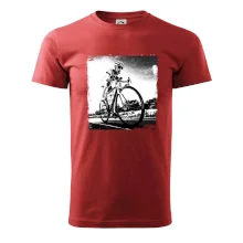 Cyklista černobílá cesta