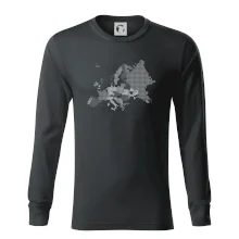 Mapa Evropy - srdce v Ukrajině