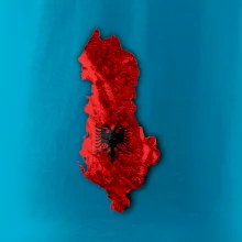 Mapa Albánie reliéf hor