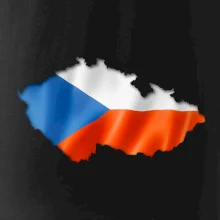 Česká vlajka v obrysu republiky