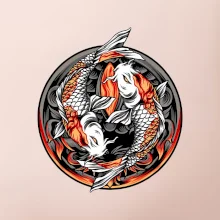 Yin & Yang Koi kapr - oranžový