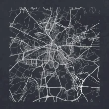 Mapy měst černobílé Plzeň