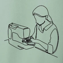 Švadlena a šicí stroj jedním tahem