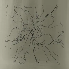 Černobílá mapa Vizovice