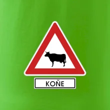 Dopravní značka - Pozor koně / kráva Dopravní značka - Pozor koně / kráva