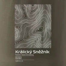 Králický Sněžník - vrstevnice v obdélníku