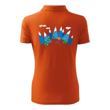 Lyžař a barevné hory