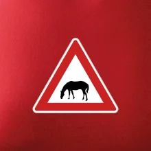 Dopravní značka - Pozor pasoucí se kůň