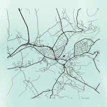 Mapy měst černobílé Turnov