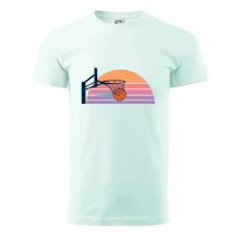 Retro západ slunce a basketbalový koš