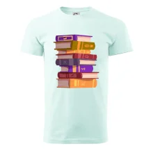 Knihomol stojící knihy