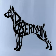 Doberman - nápis v tělě