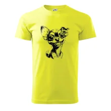 Černobílá karikatura čivava