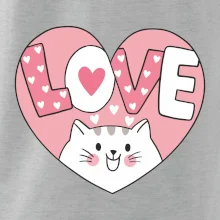 Kočka love - růžové srdce