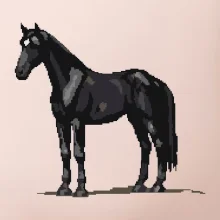Černý kůň pixel