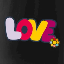 Love nápis s květinou