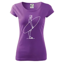 Surfař stojící jedním tahem