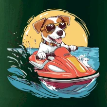 Jack russell teriér na vodním skútru