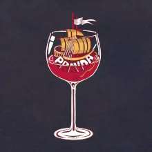 Sklenička - ve víne je pravda - červené víno (Pecka design)