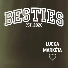 Párové mikiny - Besties (Rok a jména na rukávu)