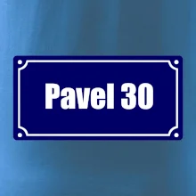 Jméno a věk - uliční cedule - modrá