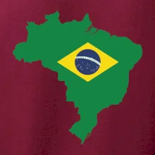 Brazílie vlajka v mapě