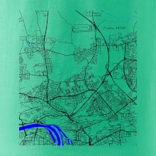 Praha 18200 - Mapa s vodními toky