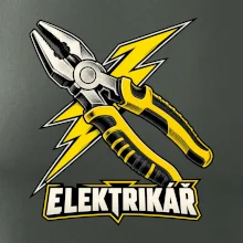 Elektrikář s bleskem a kleštěmi