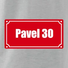 Jméno a věk - uliční cedule - červená