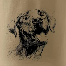 Černobílá karikatura Labrador světlý