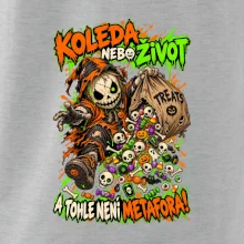 Halloweenský koledník s pytlem strašidelných sladkostí