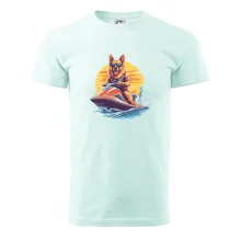 Německý ovčák na vodním skútru