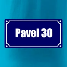 Jméno a věk - uliční cedule - modrá