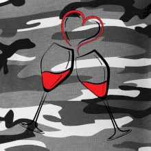 Víno je láska jednoduchý nákres