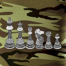 Šachové figurky v řadě - kreslené